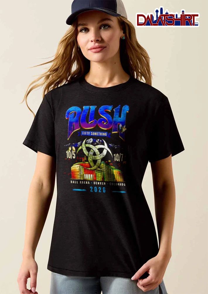 2026 Rush Fifty Something 10.5 10.7 metal crescent symbol arena mountains birds shirt