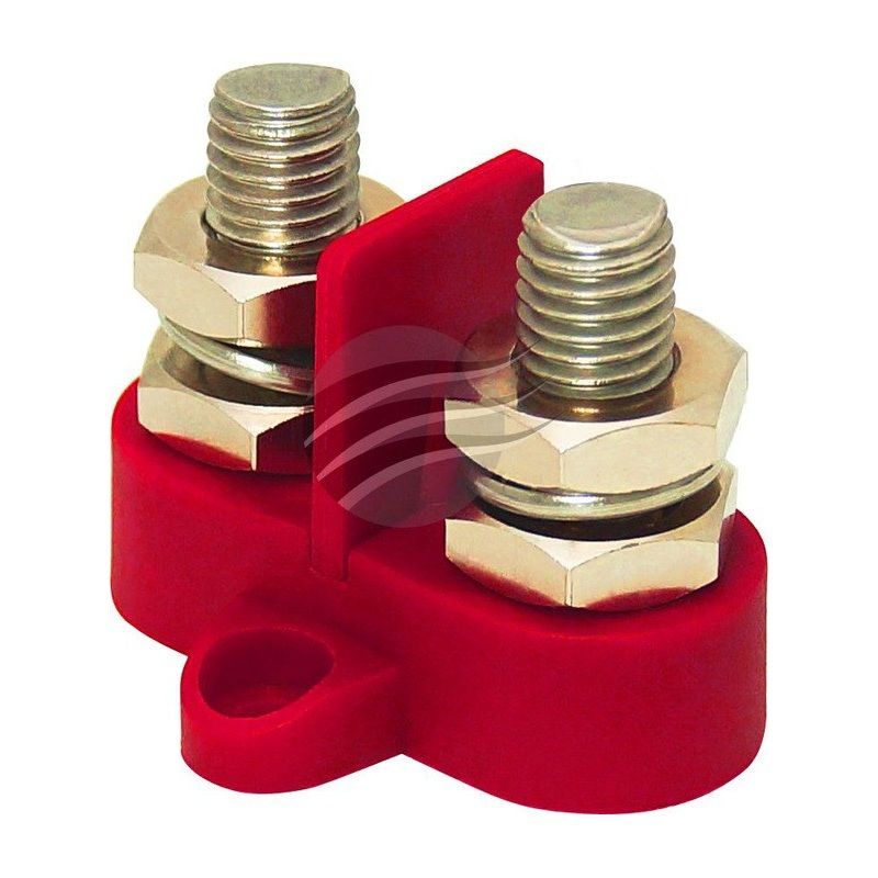 Jaylec Small Base Dual Post Divided M8 Red 45.3 x 43 x 32.5mm BP3827R