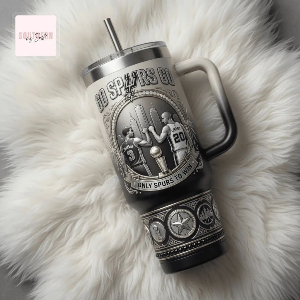 Premium San Antonio Spurs Sixth Man Commemorative 40oz Insulated Tumbler With Handle