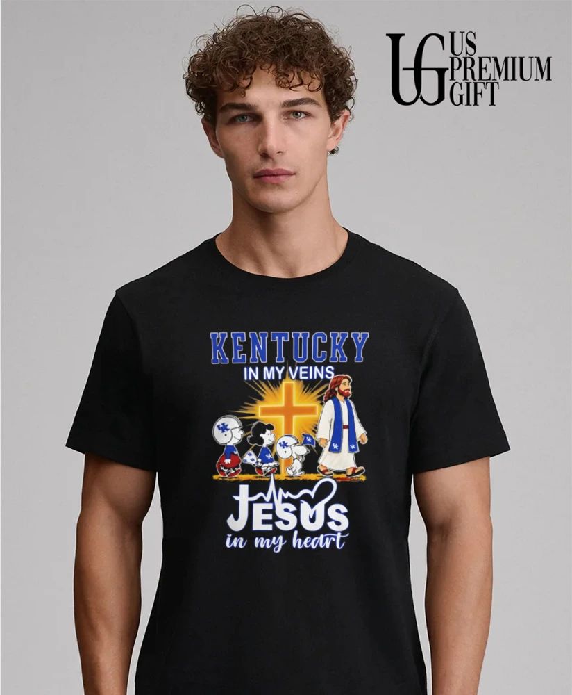Kentucky Wildcats x Peanuts in My Veins Jesus in My Heart Walk shirt