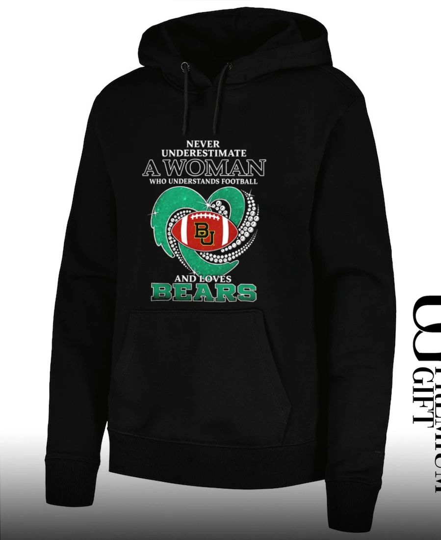 Never Underestimate A Woman Who Understands Football and Loves Baylor Bears diamond heart shirt