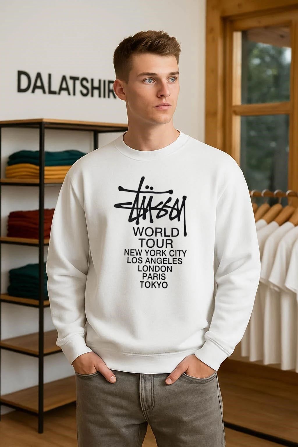 Stussy World Tour New York City Los Angeles London Paris Tokyo shirt