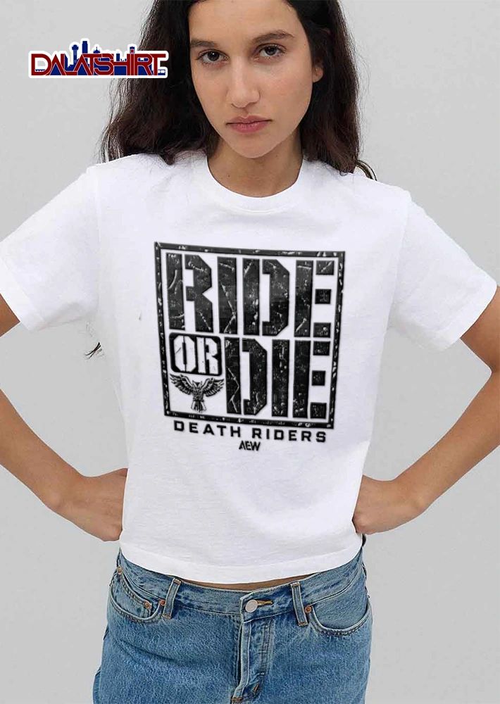 AEW Ride OR DIE Death Riders distressed text winged owl logo shirt