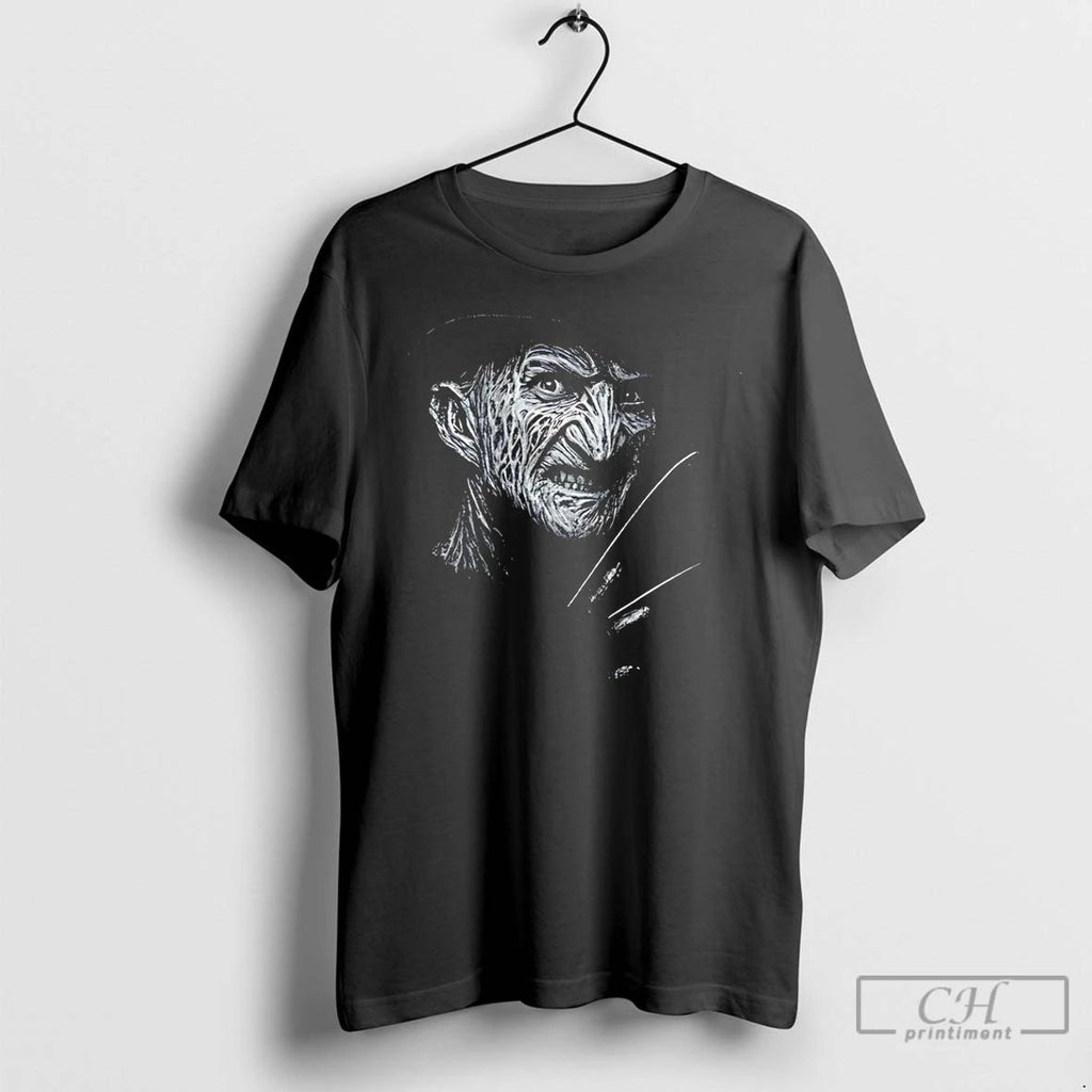 Classic Freddy Krueger Horror Character Big Face Halloween T Shirts Hoodie Longsleeve
