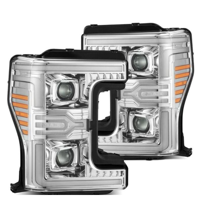 AlphaRex 17-19 Ford F-250/350/450/550 Super Duty LUXX-Series LED Proj Headlights Chrome w/SS & SBDRL