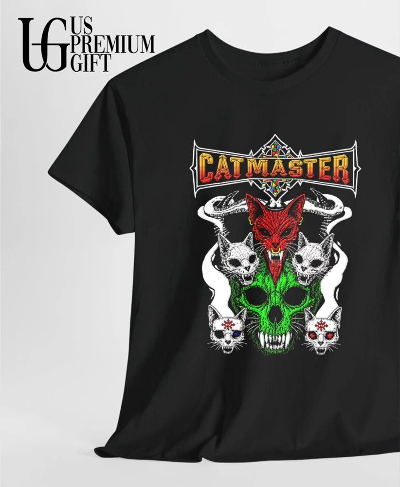 Catmaster Occult Cat Skull Metal Gothic shirt