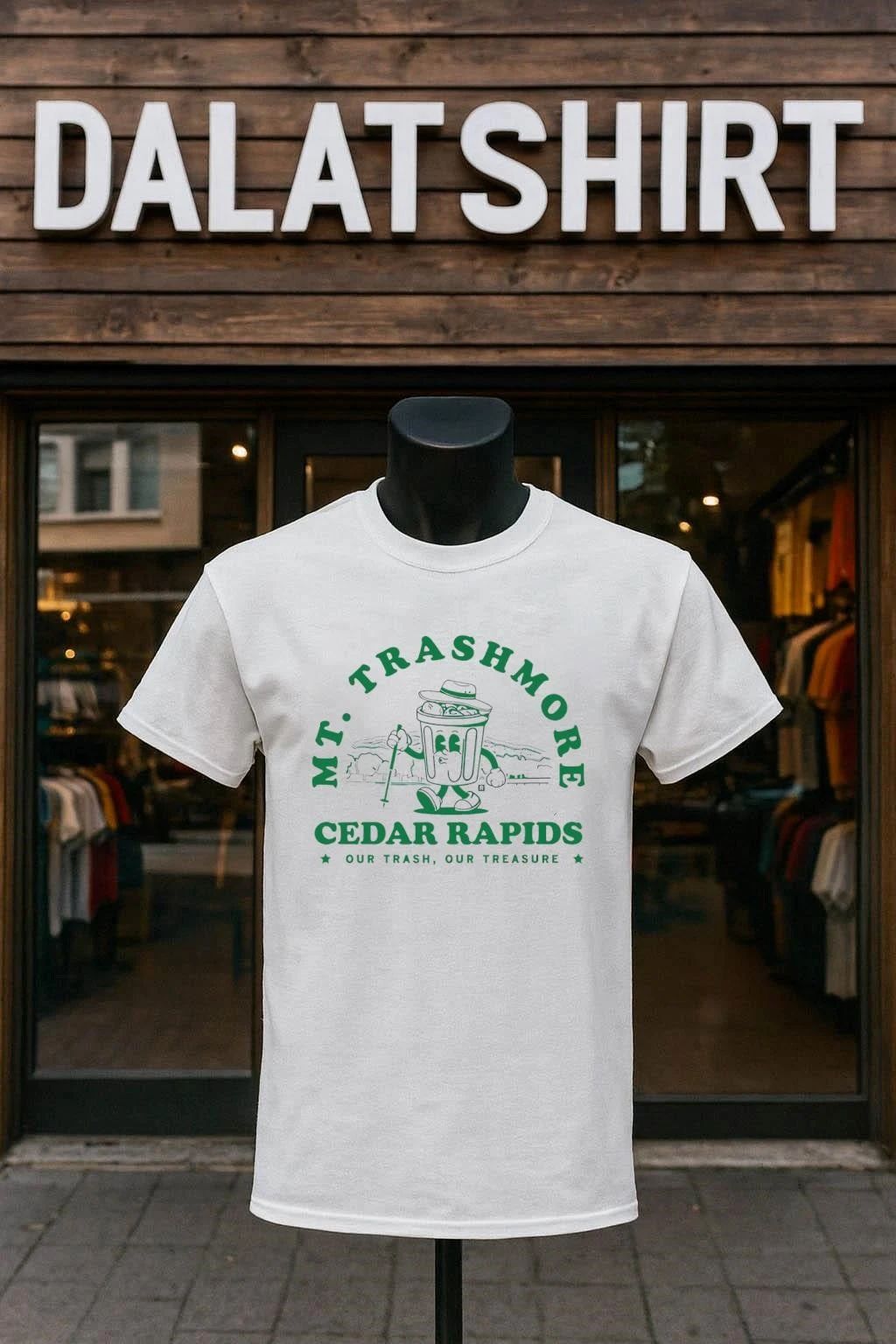Mt. Trashmore Cedar Rapids Our Trash Our Treasure cartoon shirt