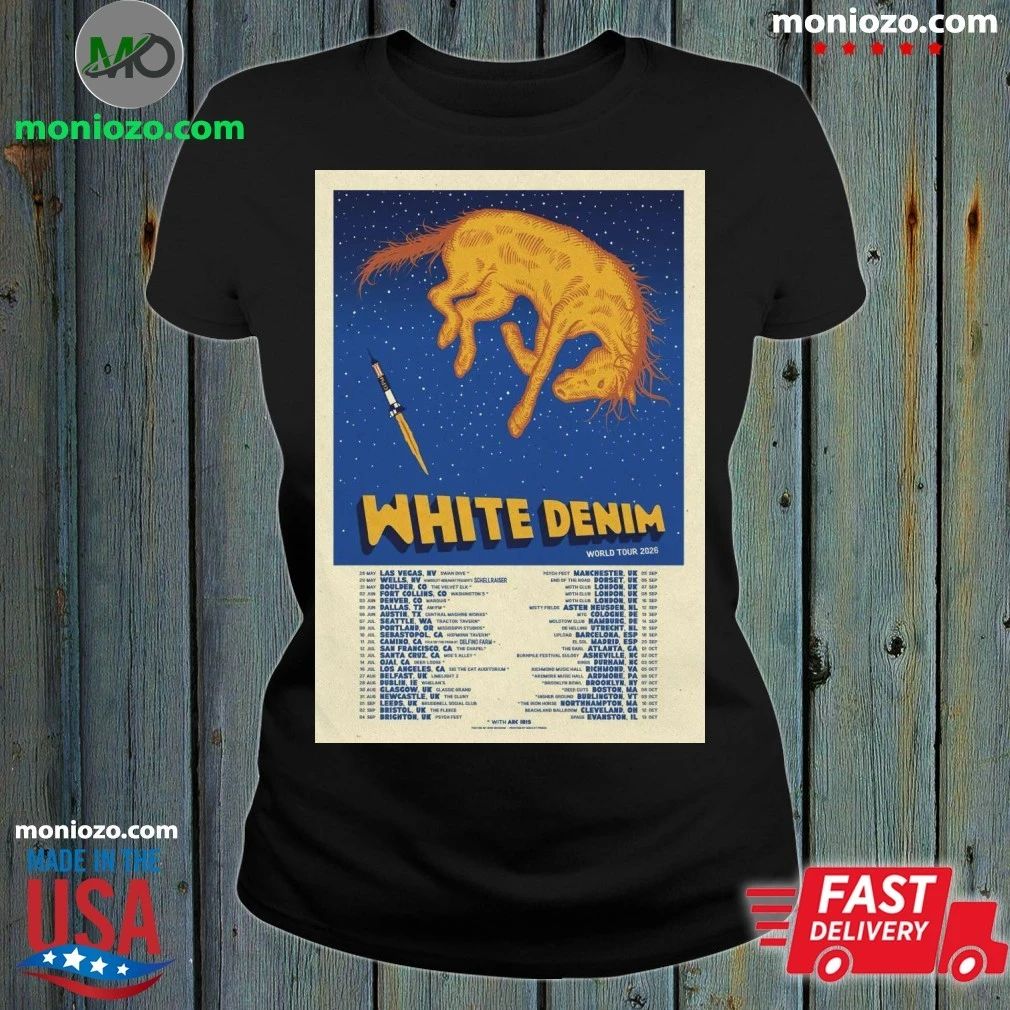 Original 2026 White Denim World Tour Poster Shirt