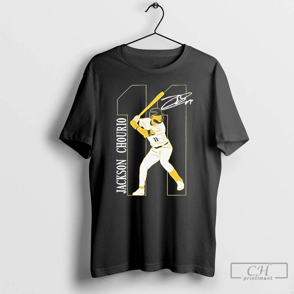 Classic Jackson Chourio 11 Milwaukee Brewers October Swing Signature T Shirts Hoodie Longsleeve