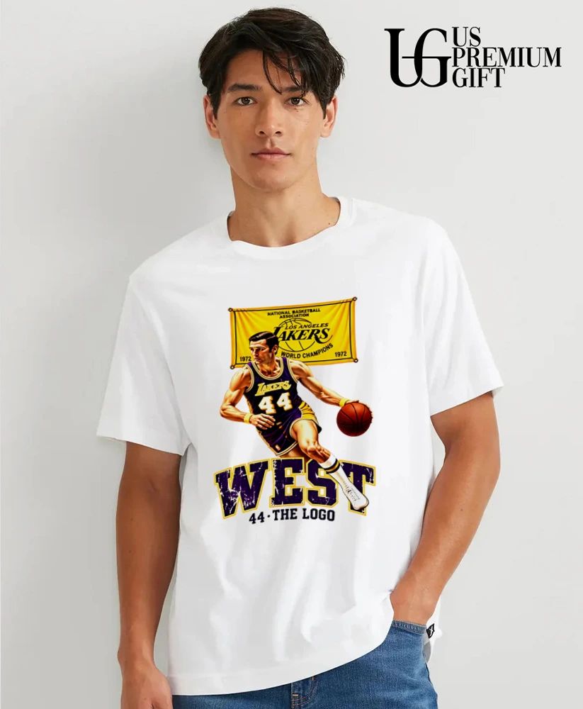 Jerry West Los Angeles Lakers NBA 44 the logo shirt