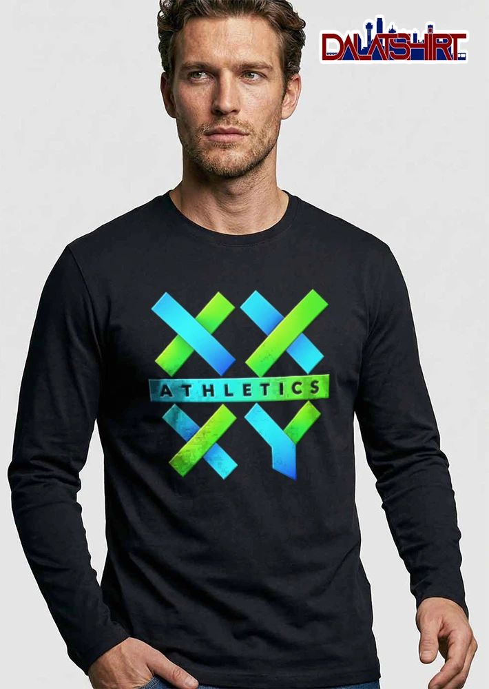 X shapes green blue geometric shirt