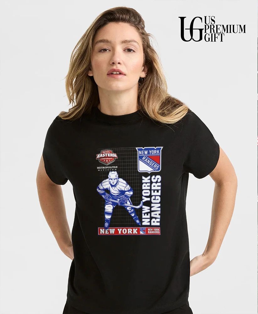 New York Rangers NHL hockey player skating holding stick shirt
