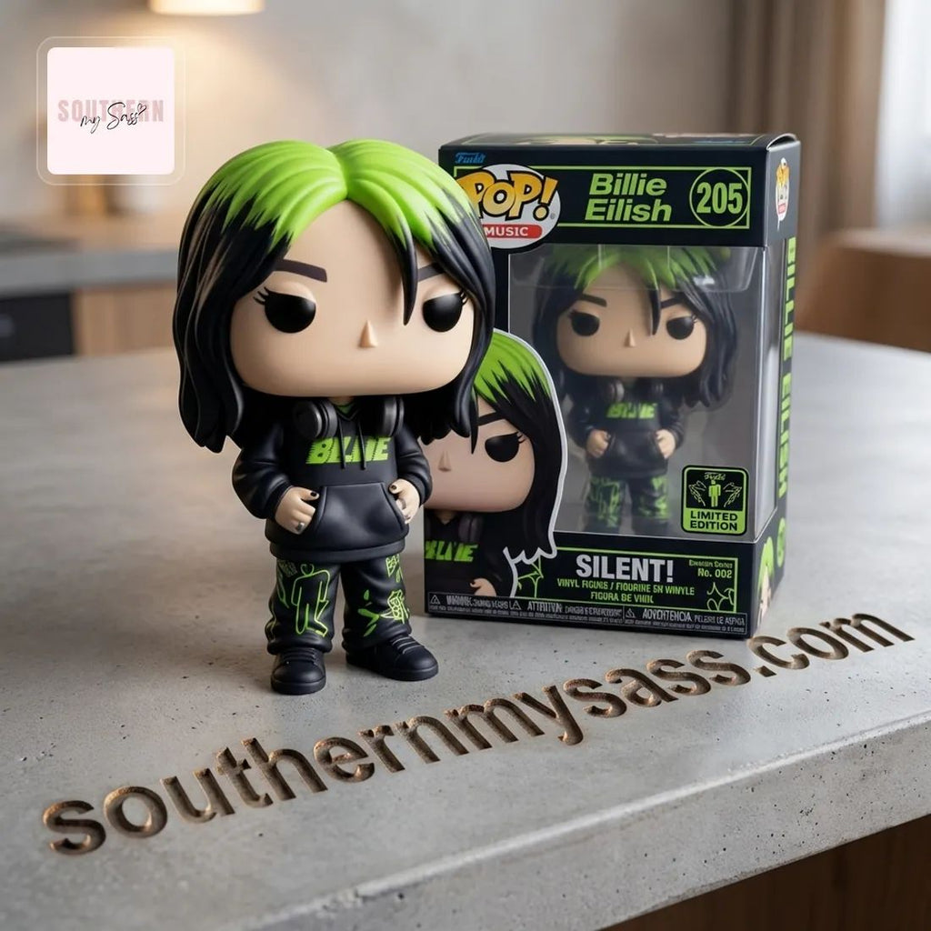 Billie Eilish Green Hair Silent Emotion Series Funko Pop Figure Doll