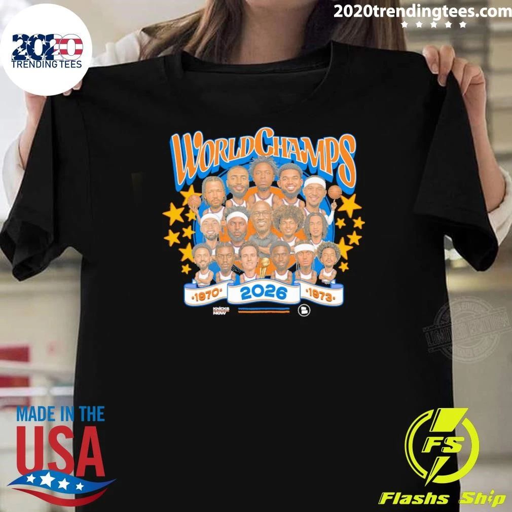 Oklahoma City Thunder 2026 World Champions Team Caricature Shirt