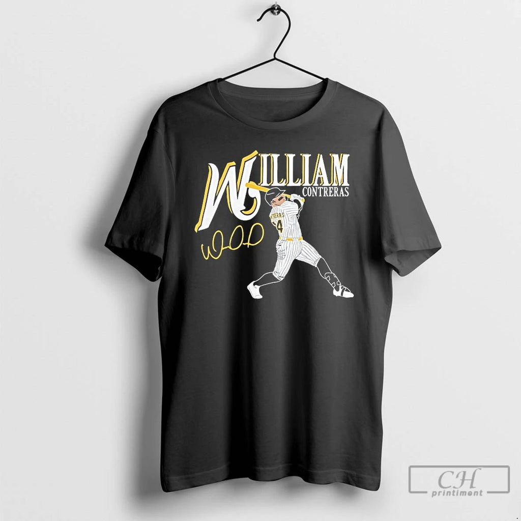 Classic William Contreras Milwaukee Brewers October Swing Signature T Shirts Hoodie Longsleeve