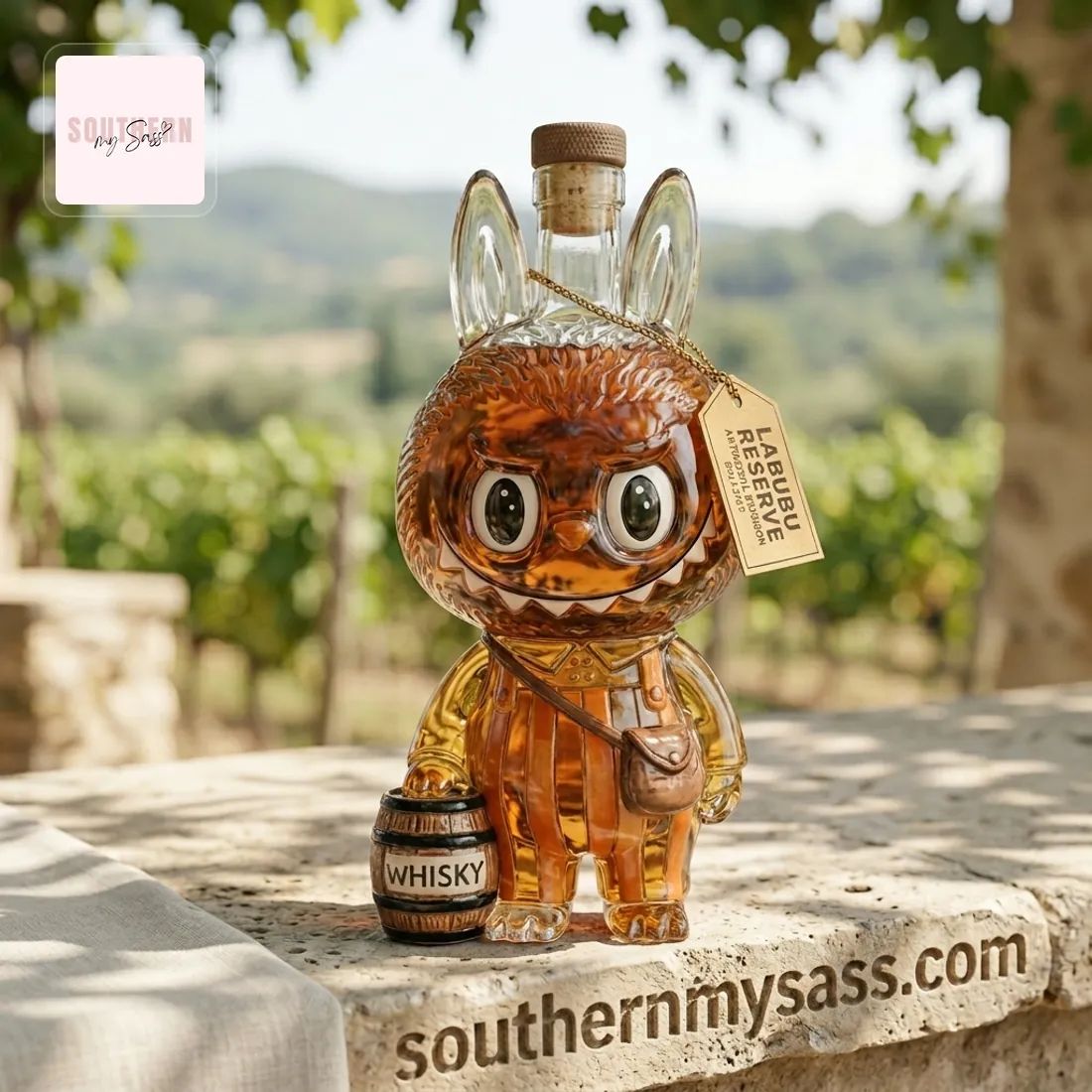 Labubu Limited Edition Collectible Glass Whiskey Bottle