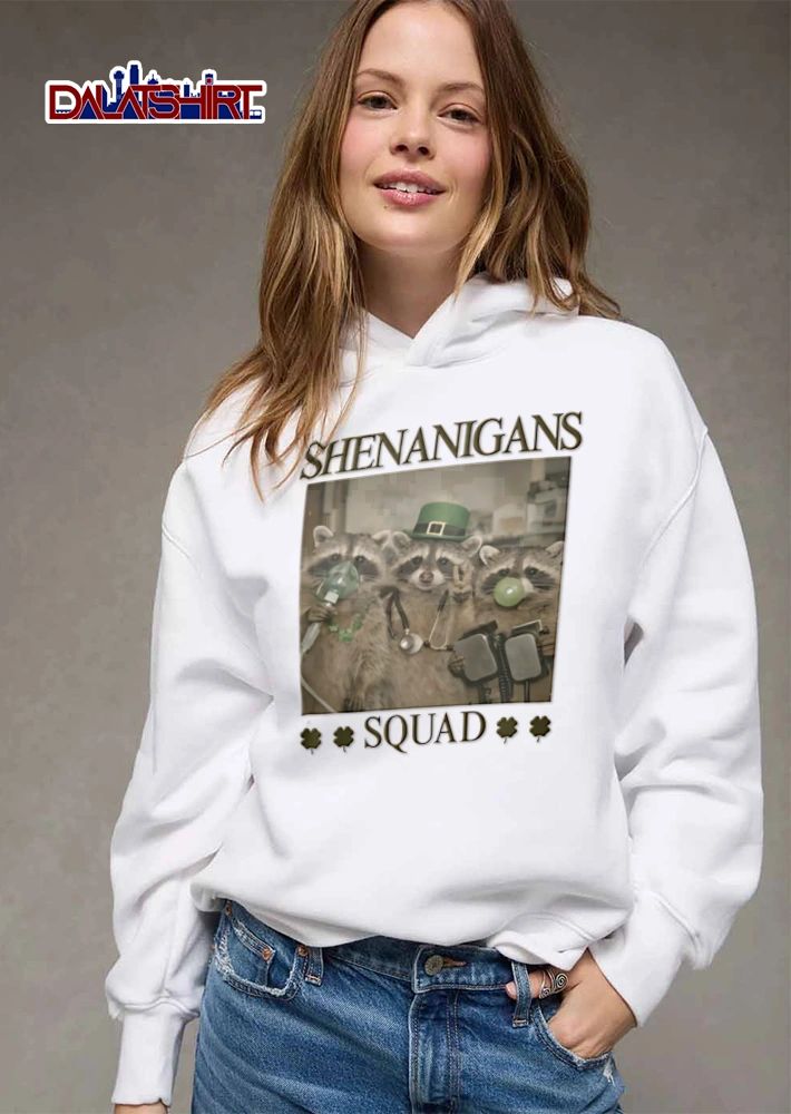 Shenanigans Squad three raccoons oxygen mask stethoscope bubble shirt