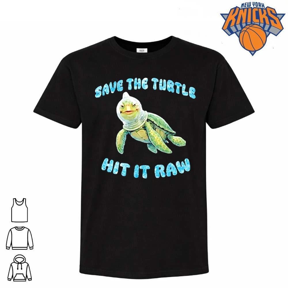 Save The Turtle Hit It Raw condom helmet marine life parody shirt