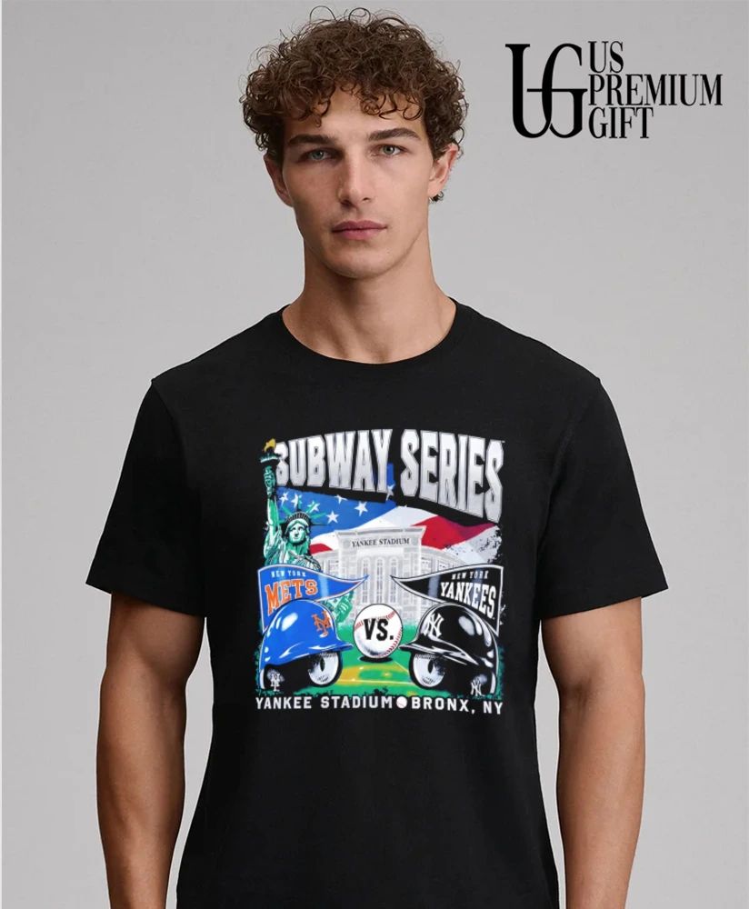 New York Yankees x New York Mets 2026 Subway Series helmets shirt