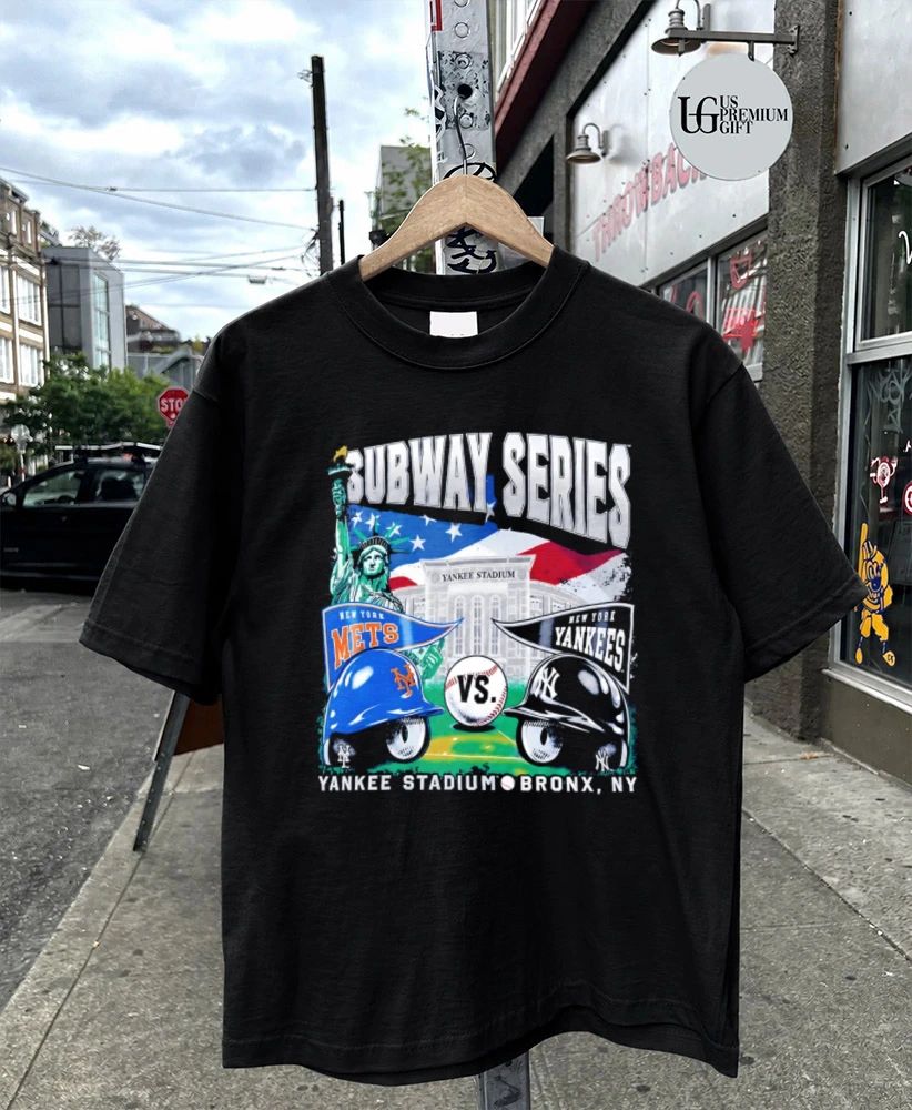 New York Yankees x New York Mets 2026 Subway Series helmets shirt