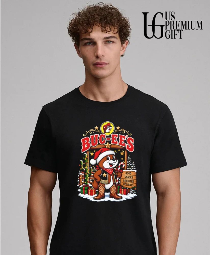 Buc-ee’s sleighs the holidays good snacks brighter holidays shirt
