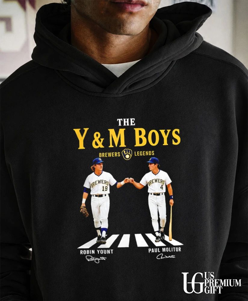 The Y&M Boys Brewers Legends Robin Yount fist bump Paul Molitor abbey road signature shirt