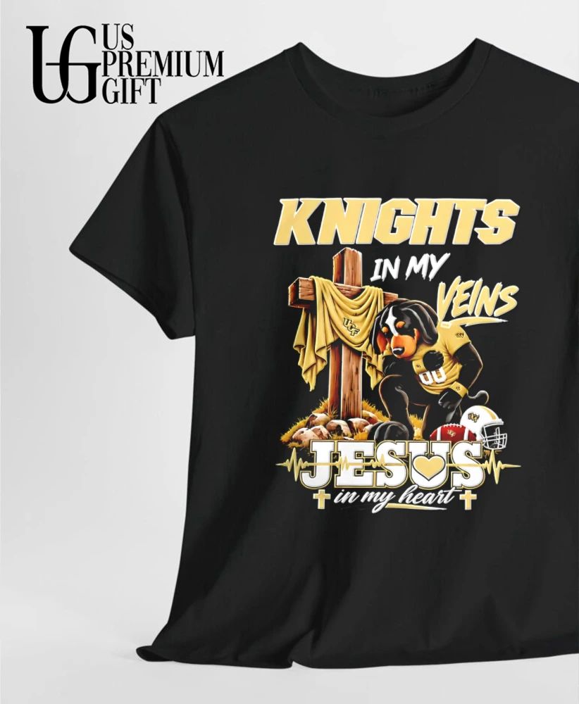 UCF Knights Dog In My Veins Jesus In My Heart Faith Football mascot shirt