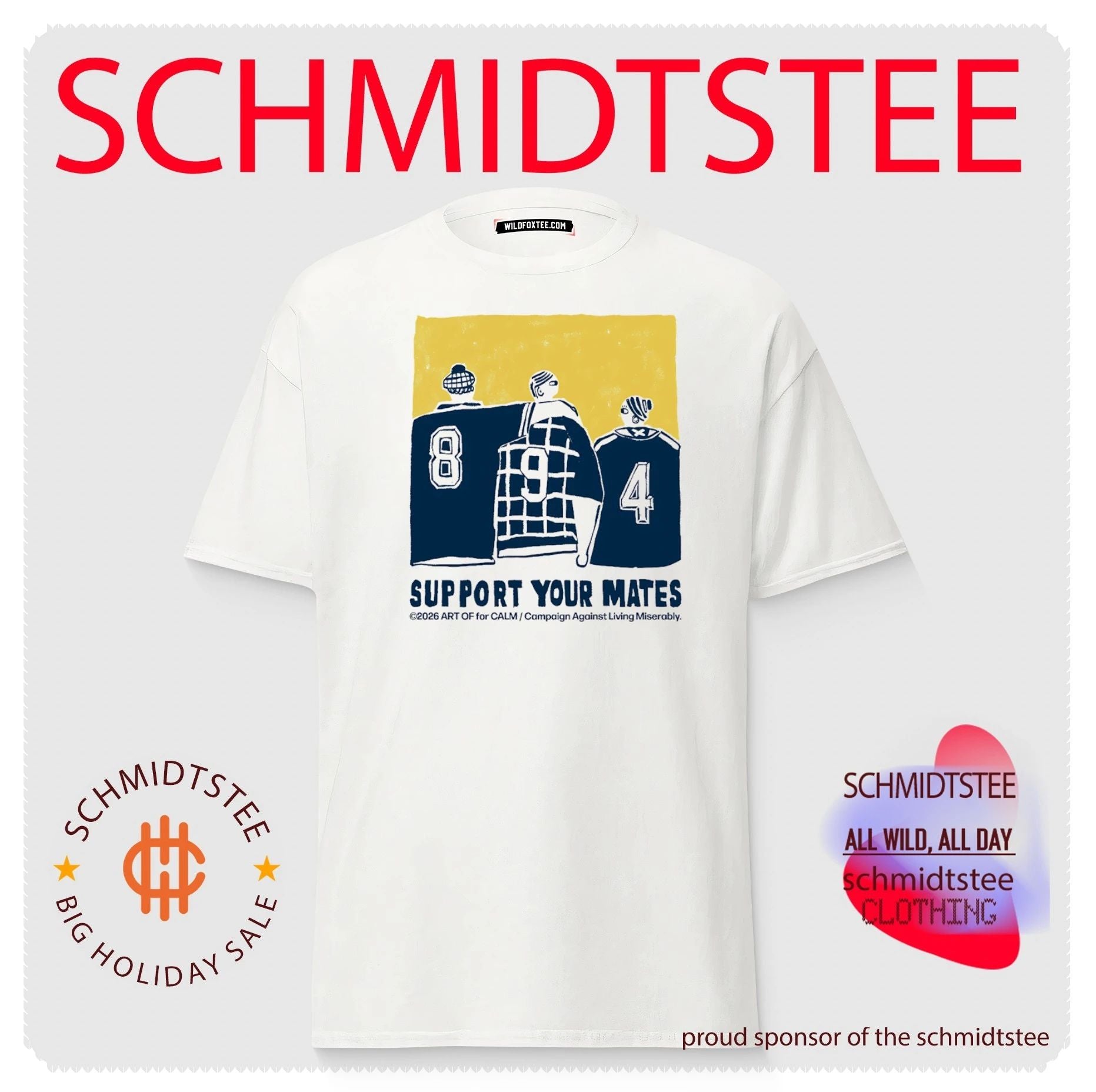 CALM Support Your Mates Campaign mental health awareness shirt