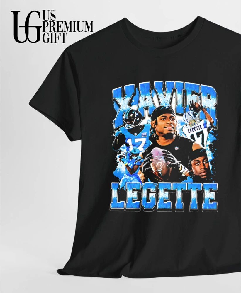 T Mac wearing Xavier Legette Carolina Panthers Football graphic shirt