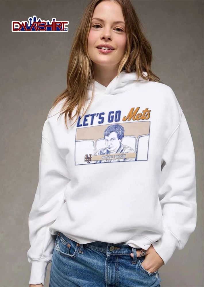 New York Mets Nathan Fielder Let S Go Mets man sitting in stadium illustration shirt