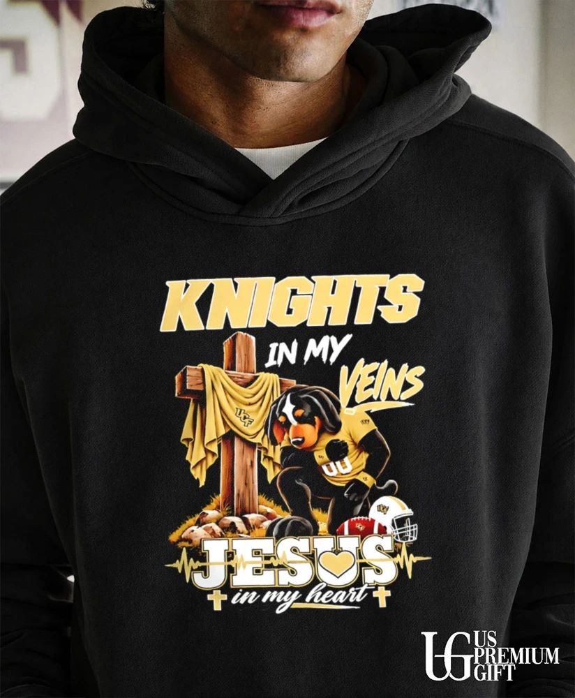 UCF Knights Dog In My Veins Jesus In My Heart Faith Football mascot shirt