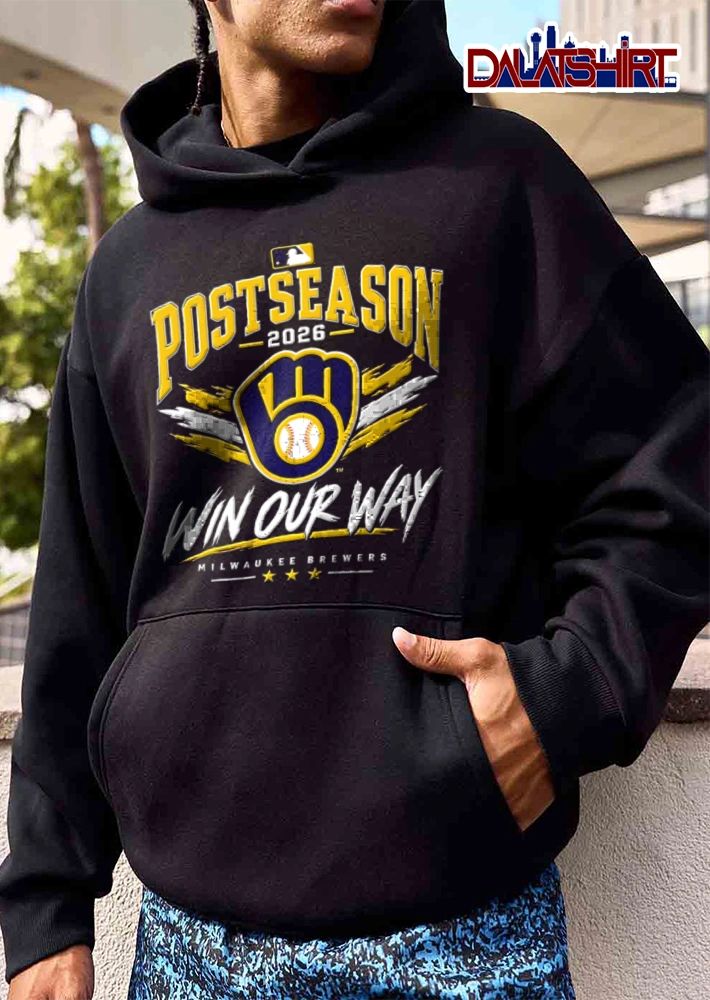 Milwaukee Brewers Win Our Way 2026 baseball glove logo stars graphic shirt