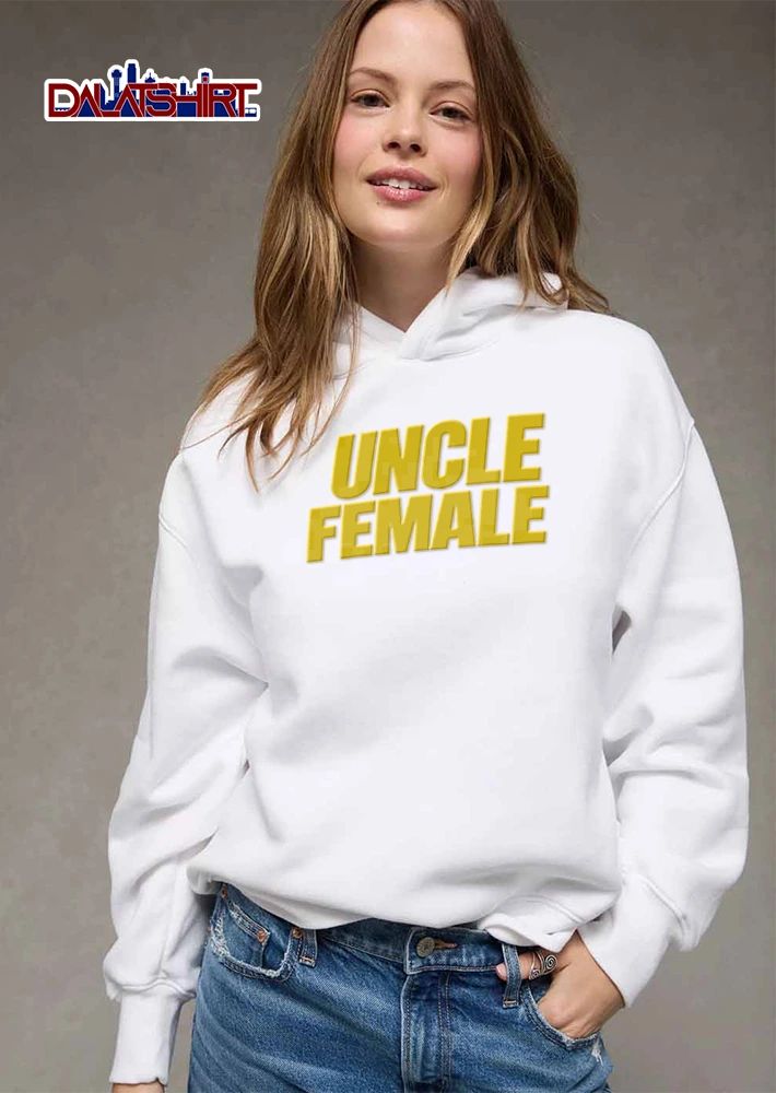 Uncle Female yellow bold block text shirt