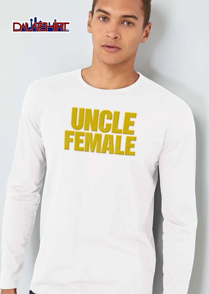 Uncle Female yellow bold block text shirt