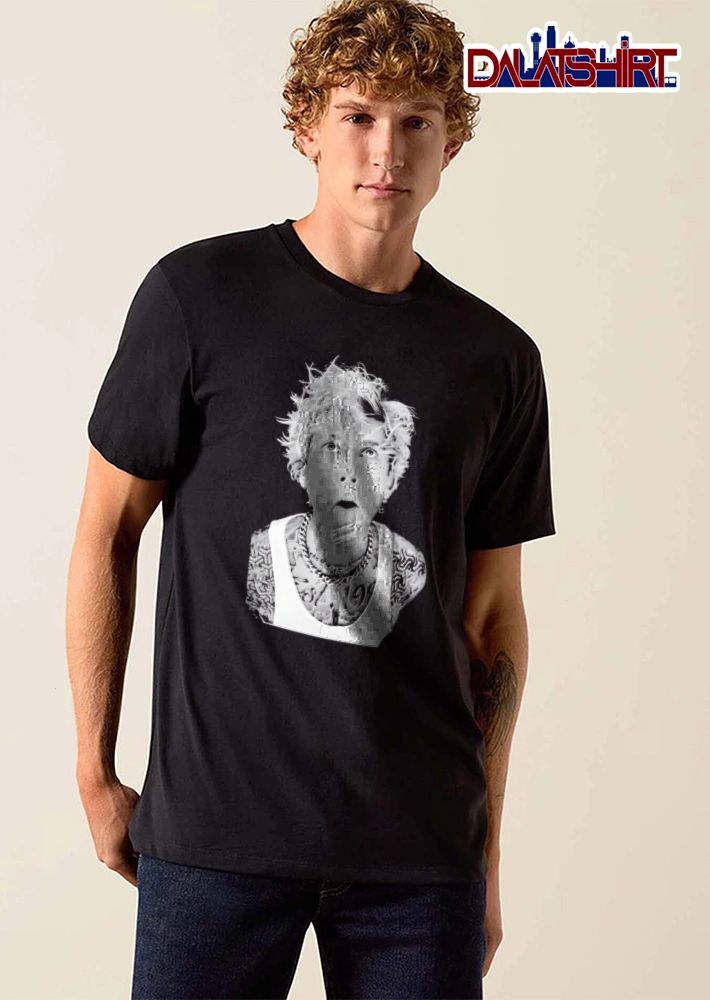 Machine Gun Kelly 1990 man blonde hair razor tongue shirt