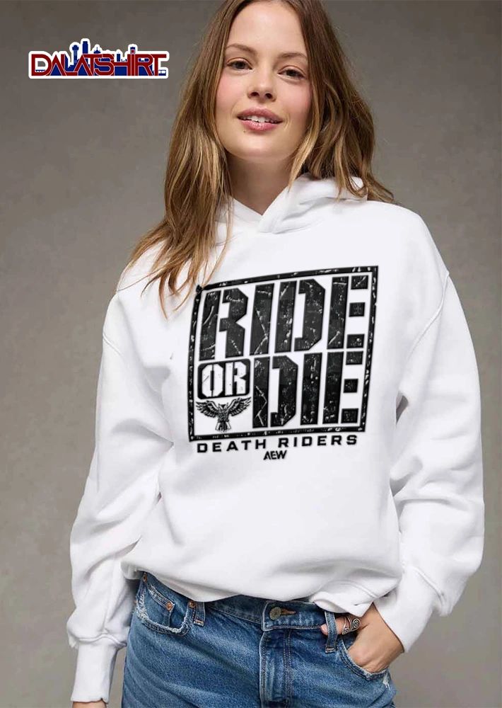 AEW Ride OR DIE Death Riders distressed text winged owl logo shirt