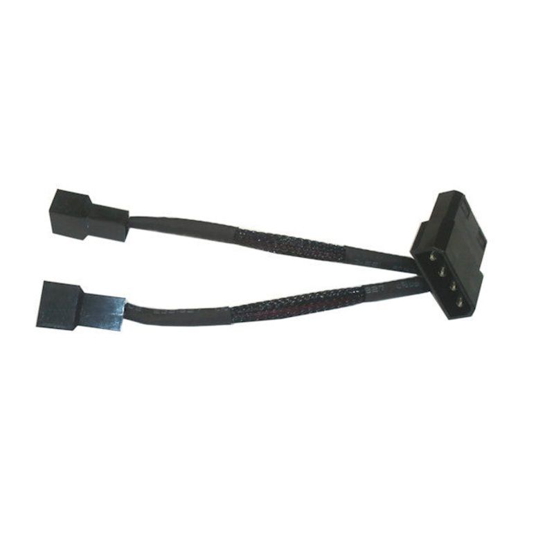 Mini 4 pin to dual 3 pin connector-sleeved