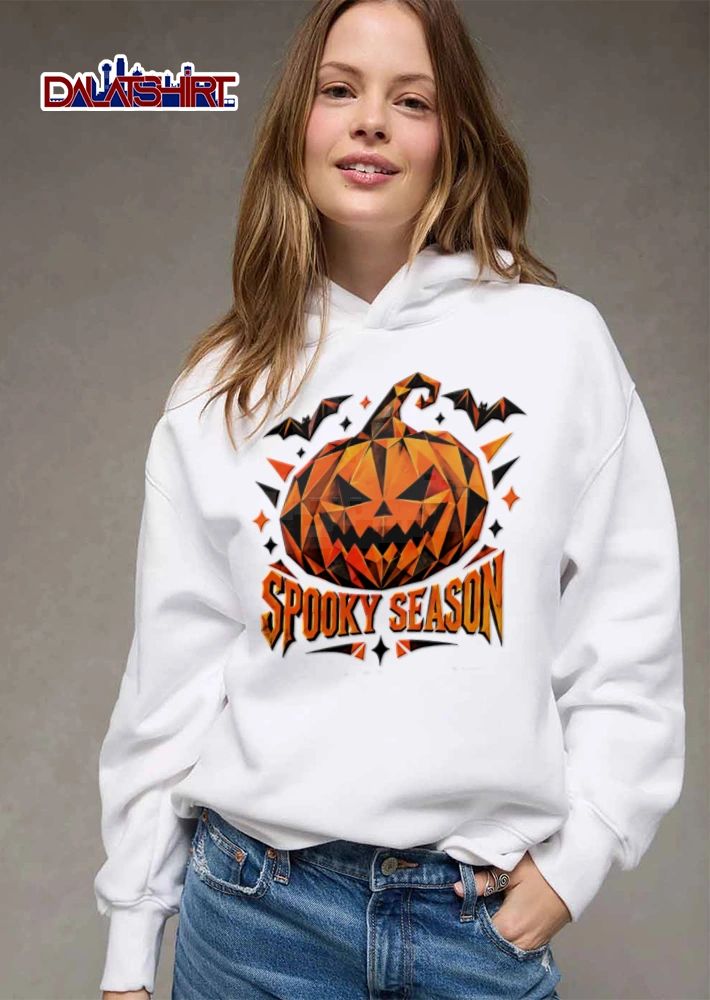 Halloween spooky season geometric pumpkin shirt