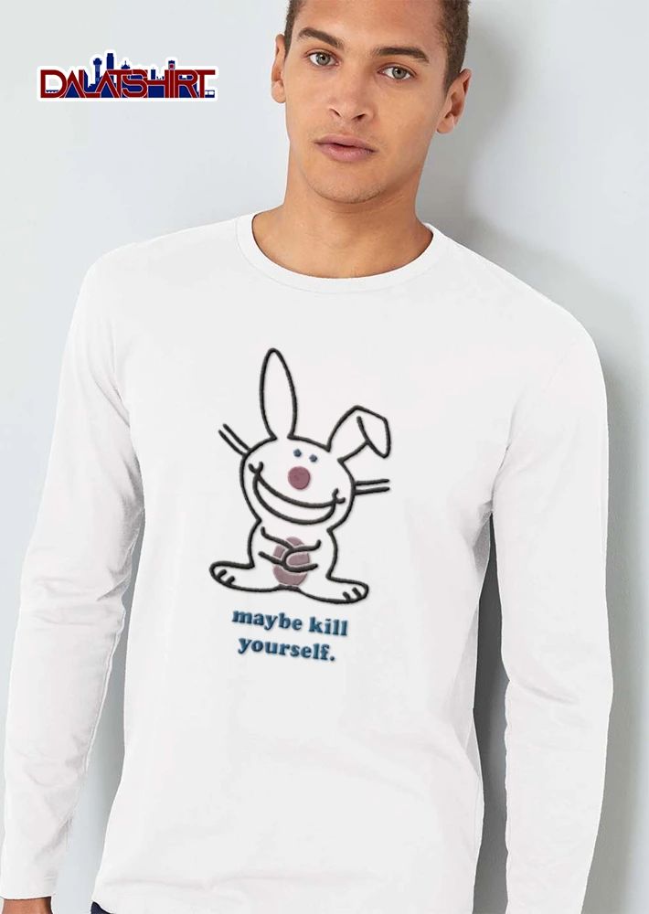 Maybe Kill Yourself happy bunny cartoon character illustration shirt