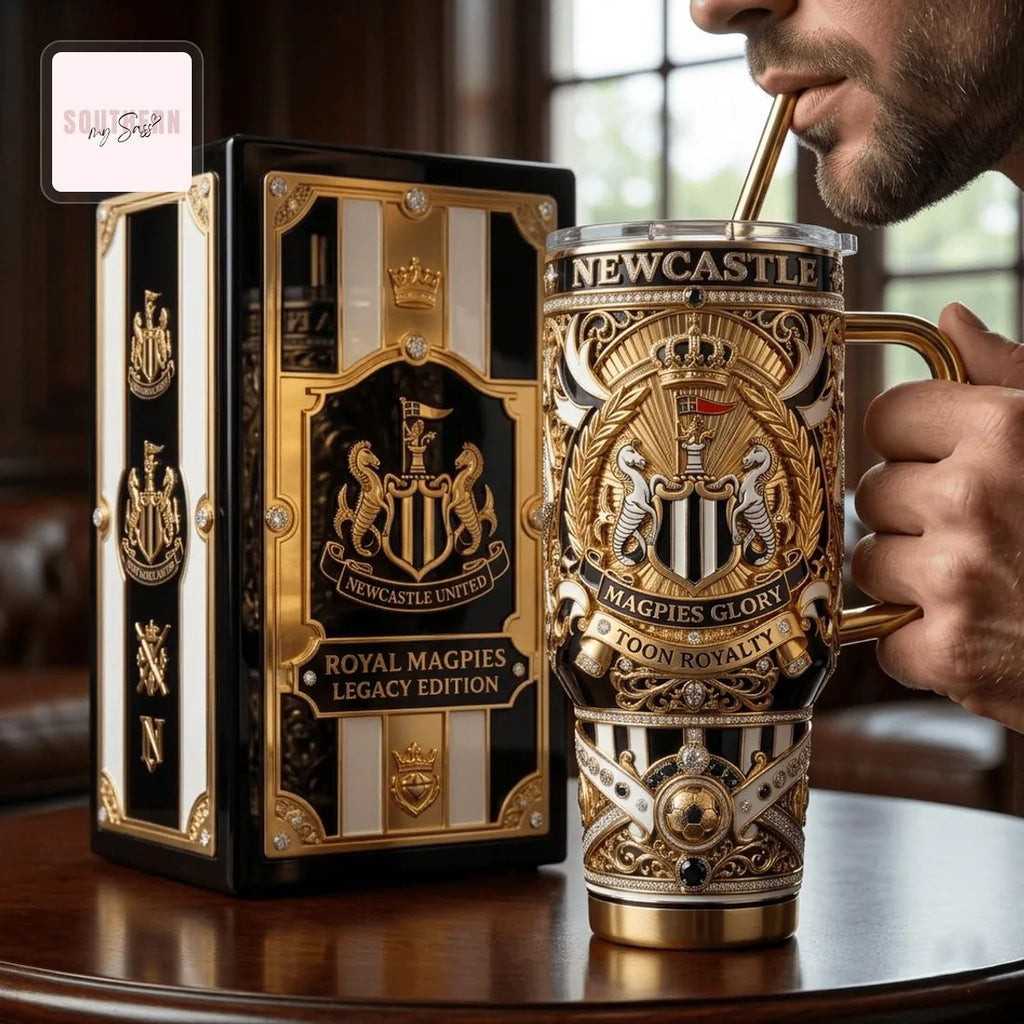 Newcastle United Royal Magpies Luxury 40oz Insulated Tumbler With Handle