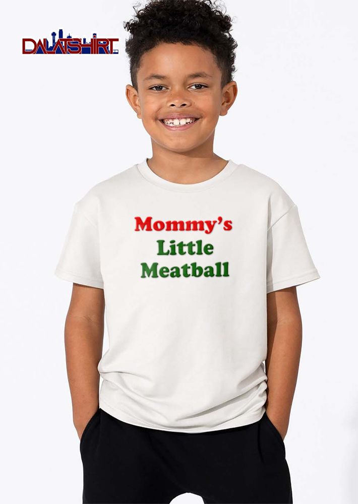 Mommys Little Meatball Red And Green Chunky Lettering Text shirt