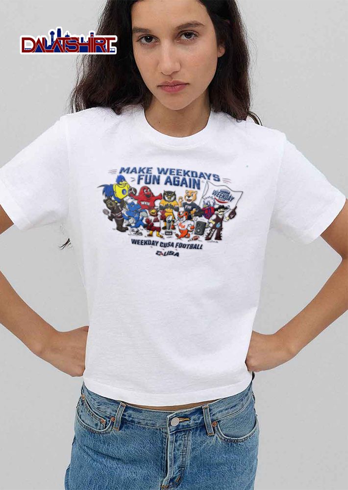 NCAA Conference USA Make Weekdays Fun Again Weekday Cusa Football Cartoon Team Mascots Trophy shirt