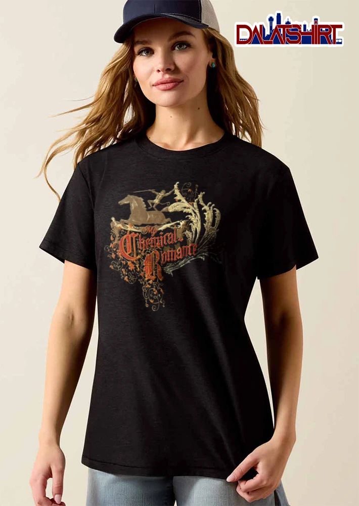My Chemical Romance horse rider figures ornate flourishes shirt