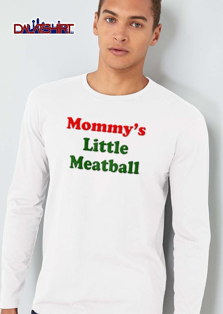 Mommys Little Meatball Red And Green Chunky Lettering Text shirt