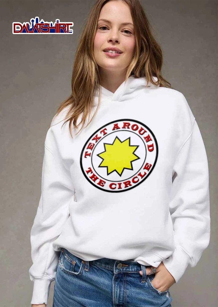 Text Around THE Circle yellow star inside shirt
