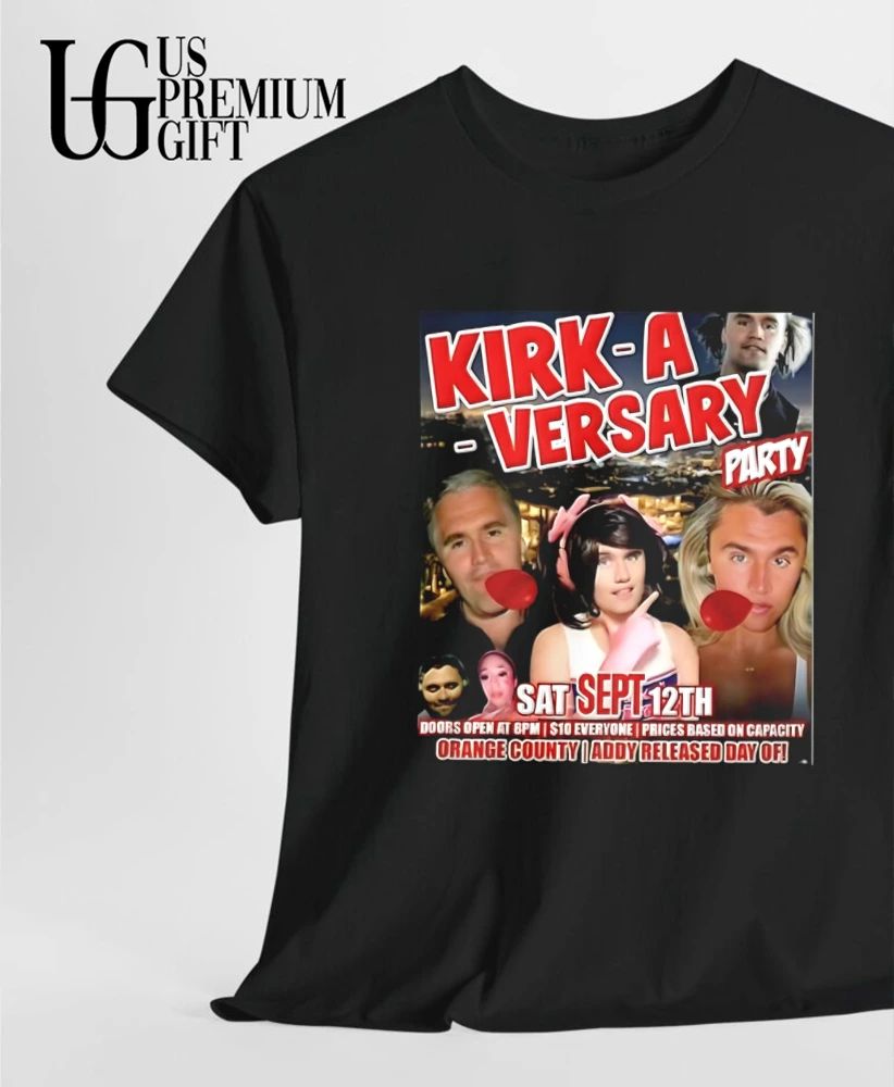 Kirk A Versary Party Orange County meme graphic shirt