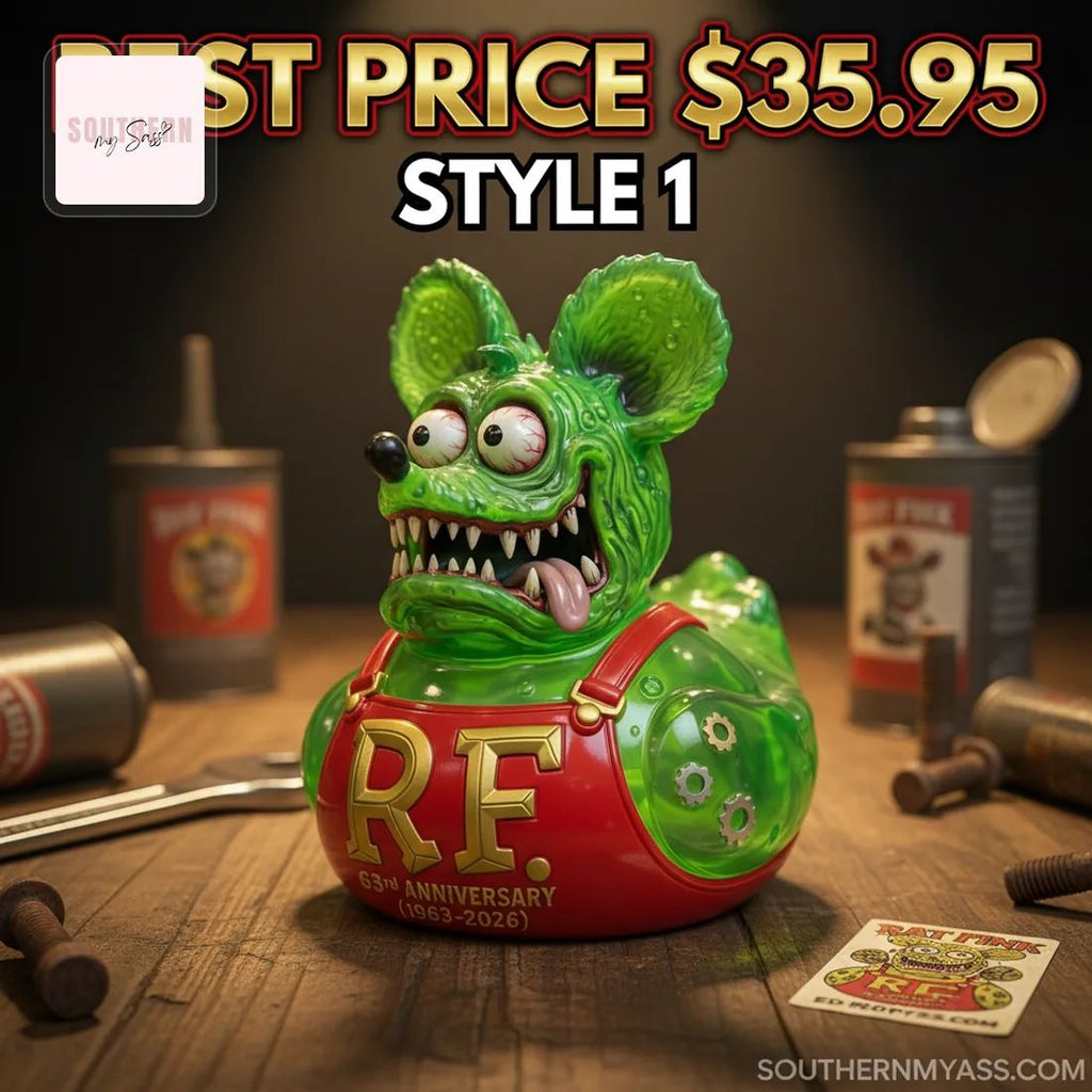 Rat Fink 63rd Anniversary Green Rubber Duck