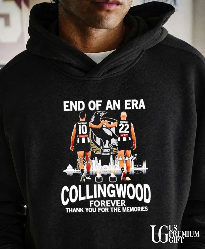 Scott Pendlebury and Steele Sidebottom Collingwood Forever End of an Era signature shirt