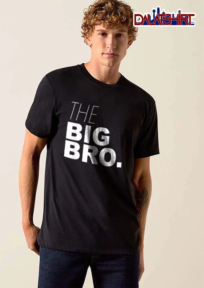 THE BIG BRO white bold text black background shirt