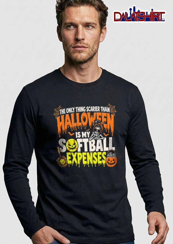 The Only Thing Scarier Than Halloween Is My Softball Expenses skeleton shirt